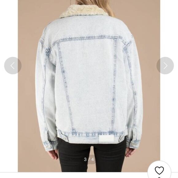 Neon Blonde Dreamer Light Wash Lined Denim Jacket size small - Picture 3 of 8